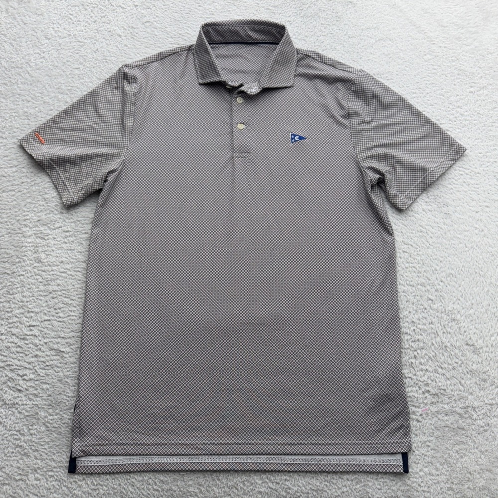 RLX Ralph Lauren Mens Grey Geometric Print Golf Polo Shirt Short Sleeve Stretch - Picture 1 of 8